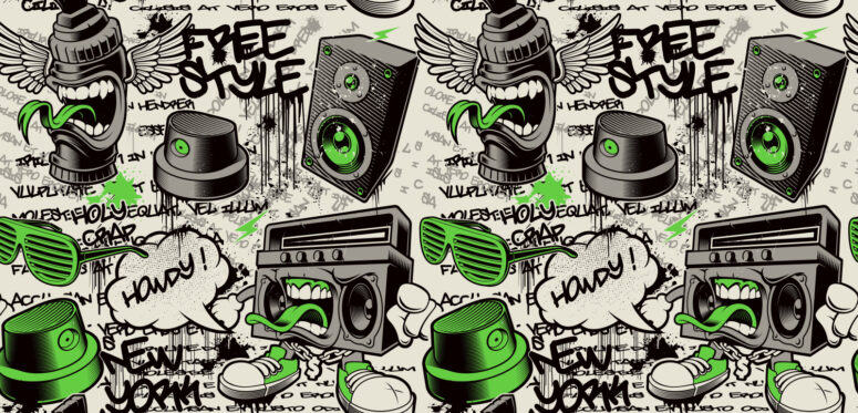 ToF Behang graffiti muziekboxen