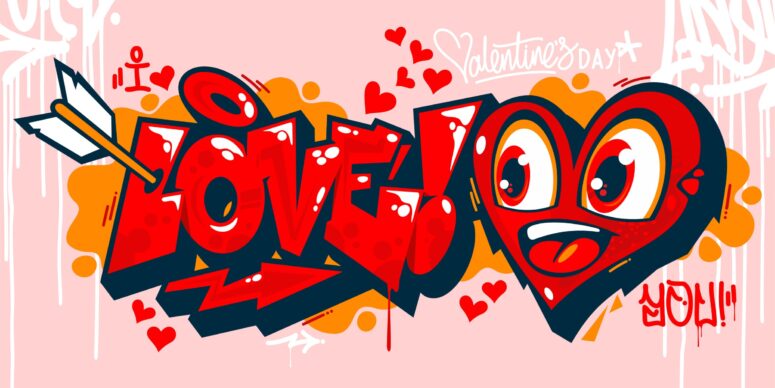 ToF Behang graffiti Love