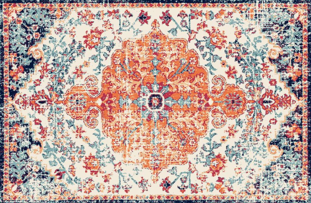 ToF Behang  vintage rood-oranje tapijt