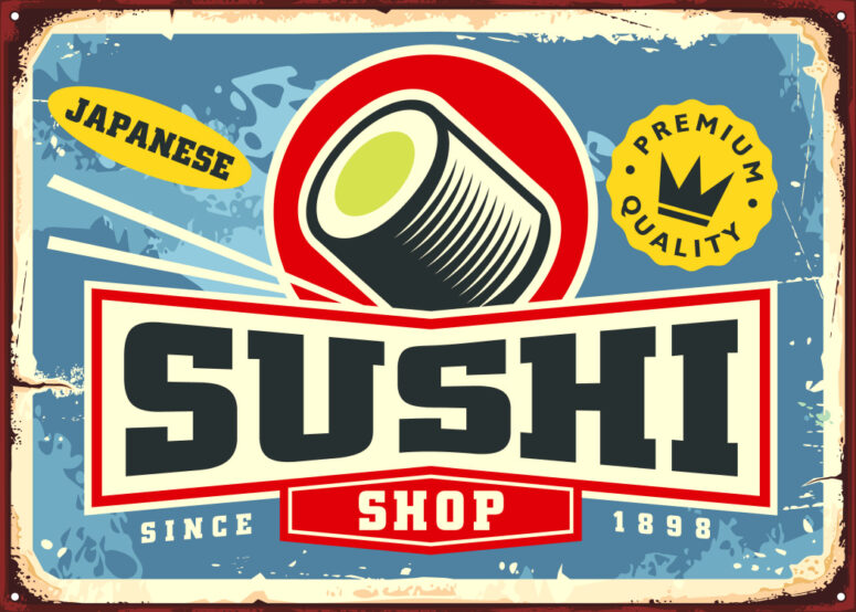ToF Behang vintage sushishop