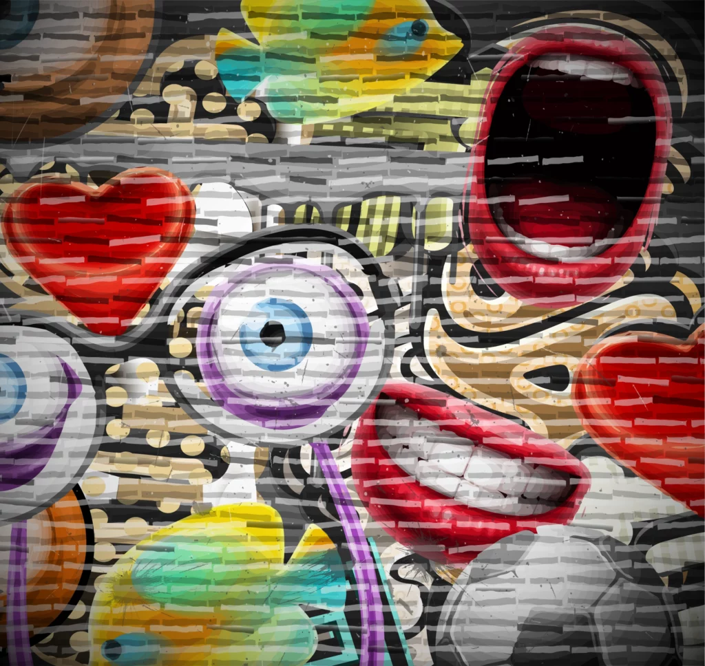 ToF Behang graffiti kunstwerk op muur