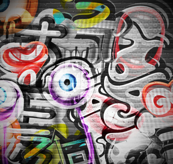 ToF Behang graffiti kunstwerk op muur