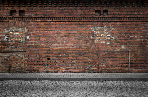 ToF Fotobehang oude stenen muur rood
