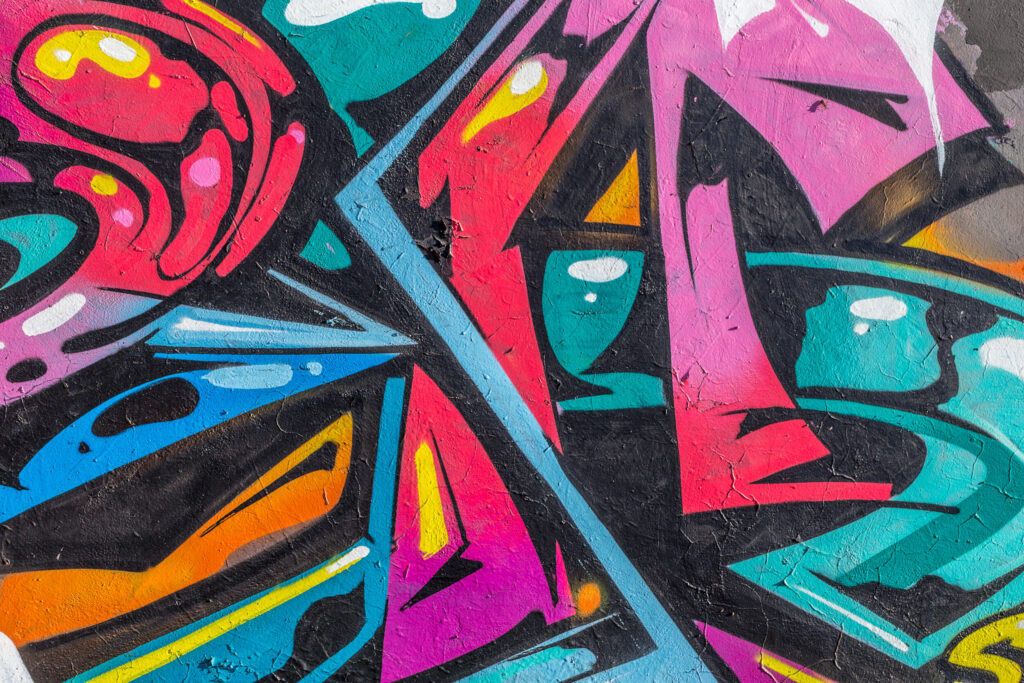 ToF Behang graffiti muur met verschillende kleuren en vormen