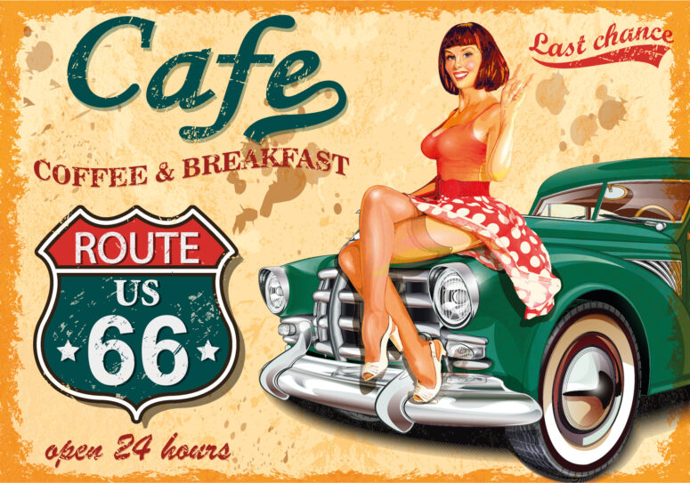 ToF Behang vintage café route 66