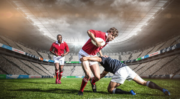ToF Behang sport rugby spelers in duel om de bal