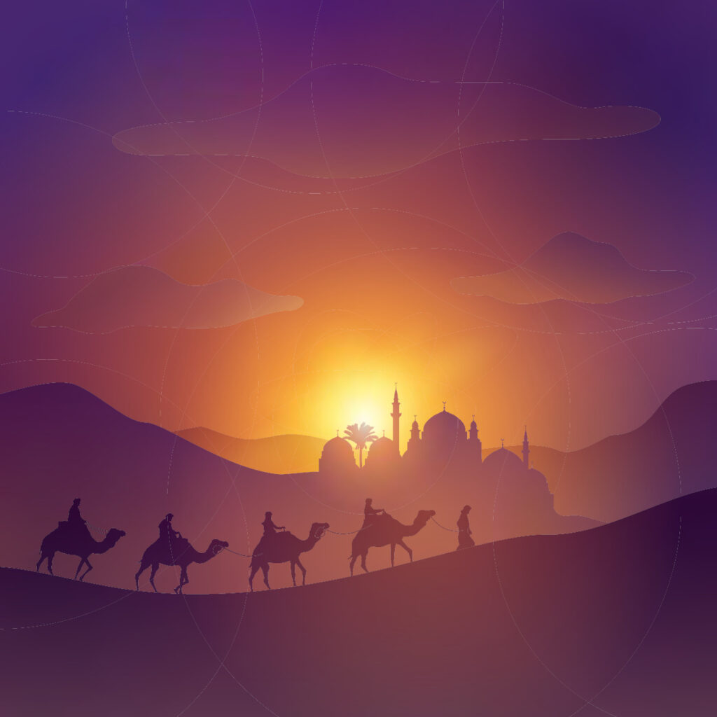 ToF Behang cultuur woestijn Arabisch landschap met moskee