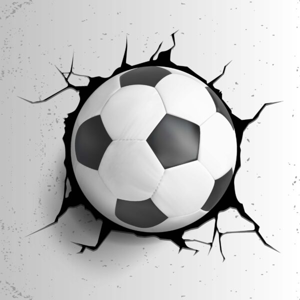 ToF Behang voetbal bal vast in muur