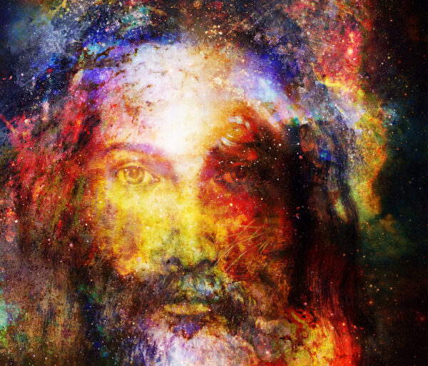 ToF Fotobehang cultuur Jezus Christus geschildert met stralende kleur