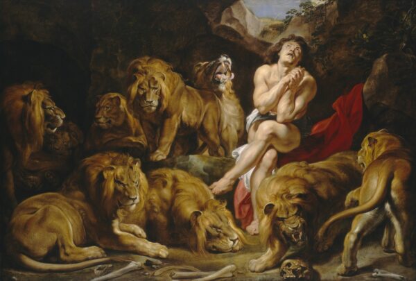 ToF Behang schilderij Daniël in de leeuwenkuil, Peter Paul Rubens
