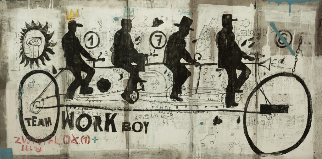 ToF Behang graffiti mannen op een fiets