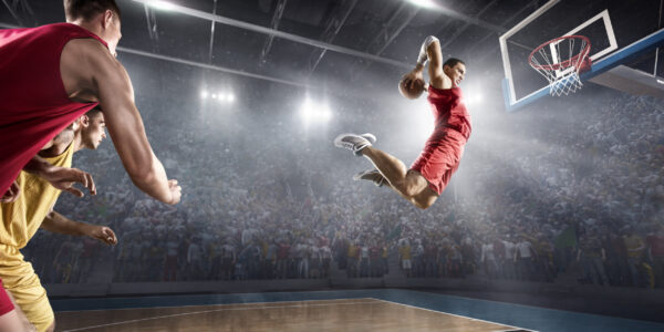 ToF Behang sport basketbalspeler maakt slam dunk