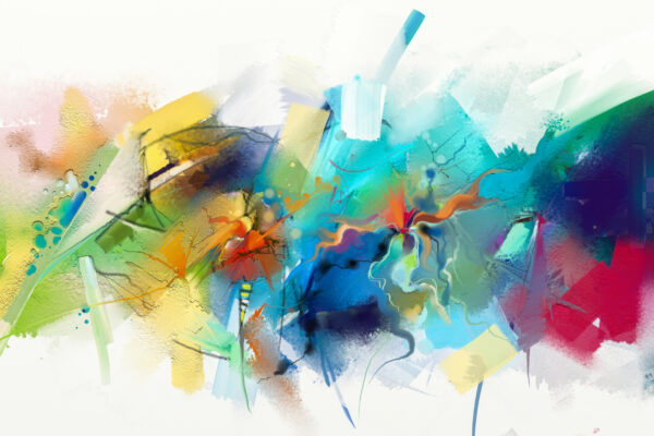 ToF Behang kunst abstract kleurrijk olieverfschilderij
