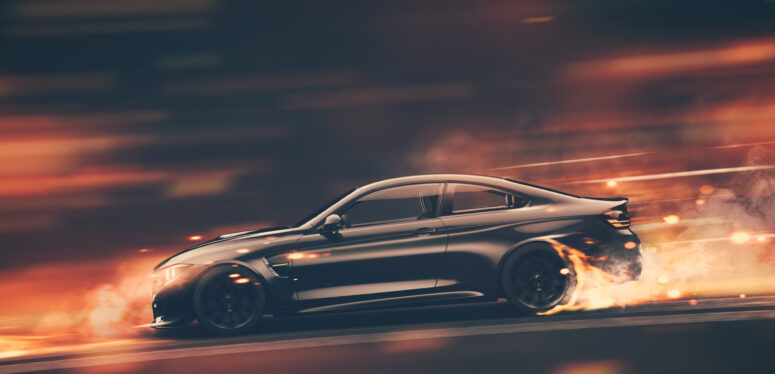 ToF Behang sport snelrijdende zwarte sportwagen