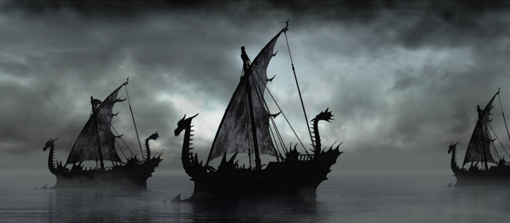 ToF Fotobehang mensen Viking boten