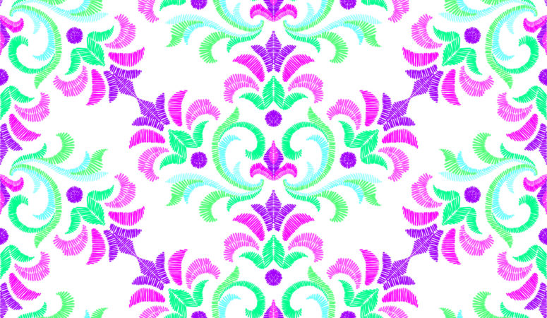 ToF Behang bohemian borduurwerk bloemmotief