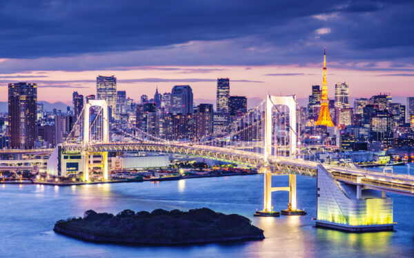 ToF Fotobehang skyline baai van Tokyo