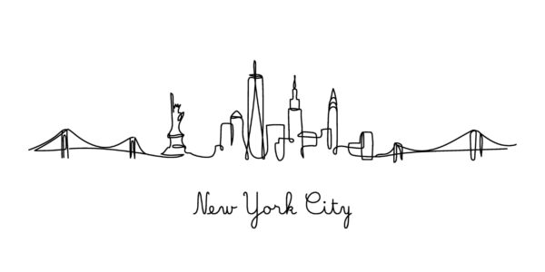 ToF Behang New York getekende skyline