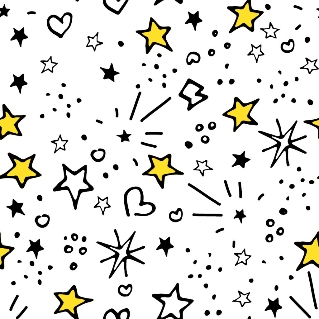 ToF Behang sterren met hartjes getekend