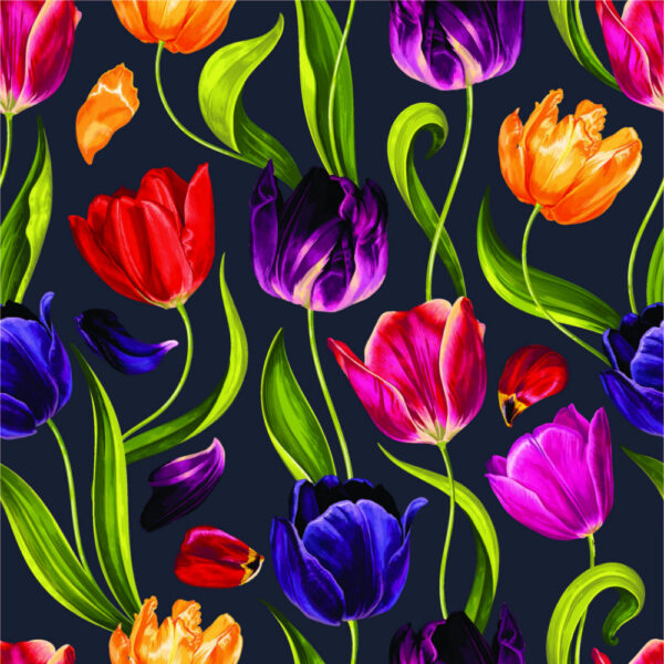 ToF Behang tulpen in verschillende kleuren