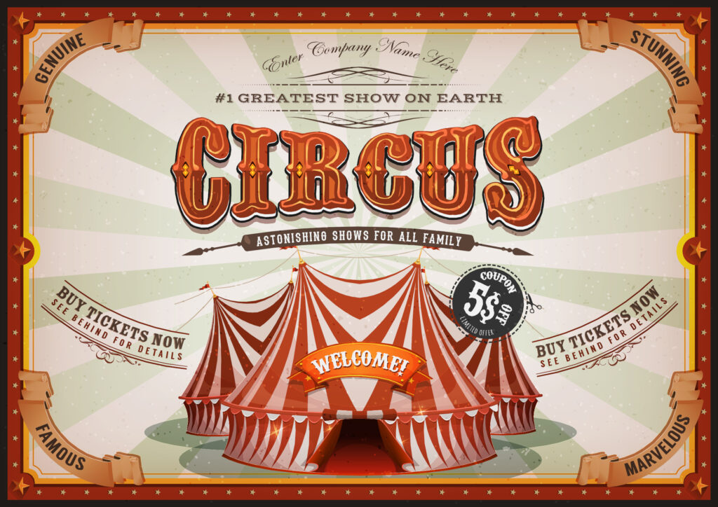 ToF Behang vintage circus tentbord