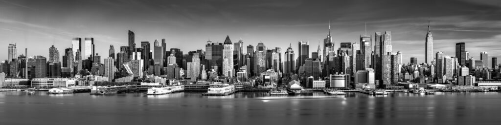 ToF Fotobehang zwart-wit skyline New York