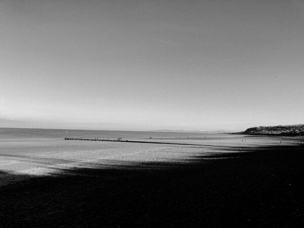 ToF Fotobehang zwart-wit uitzicht op zee