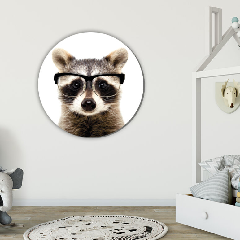 ToF Behangcirkel dieren grappige wasbeer