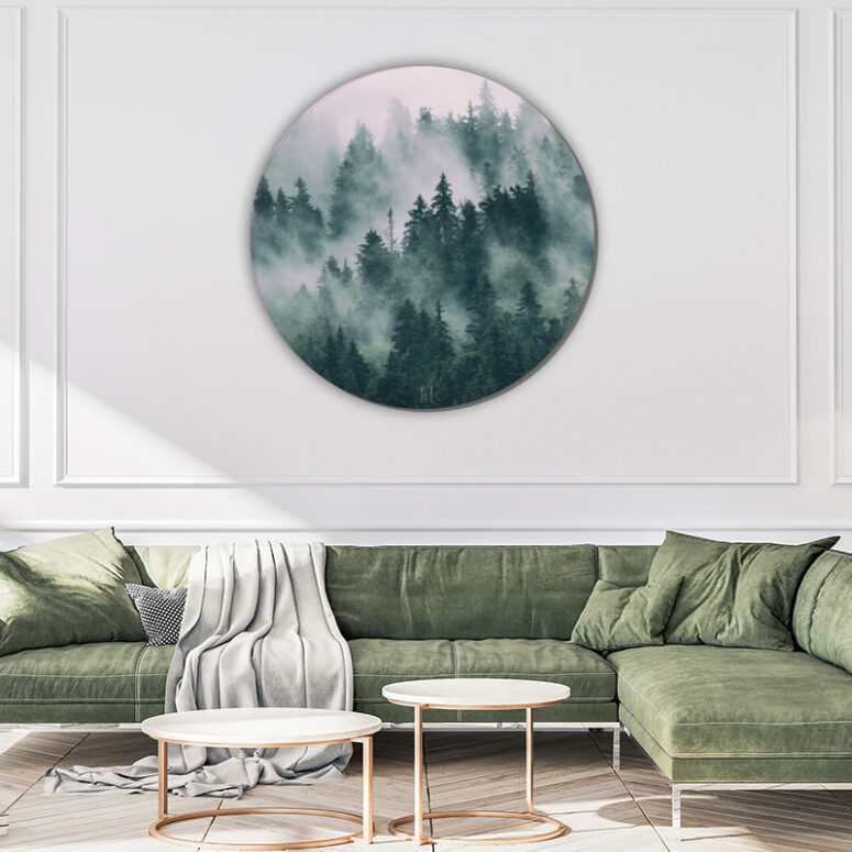 ToF Behangcirkel bomen mistig landschap