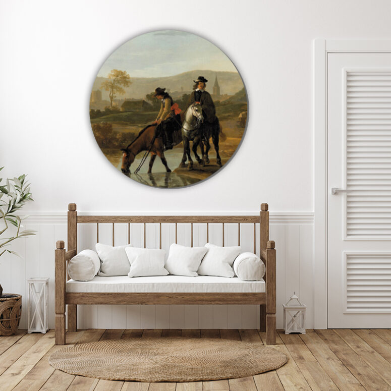 ToF Behangcirkel Rivierlandschap met ruiters