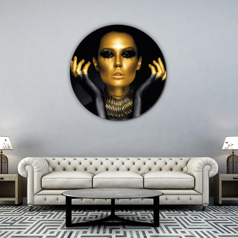 ToF Behangcirkel vrouw in gouden en zwarte kleuren