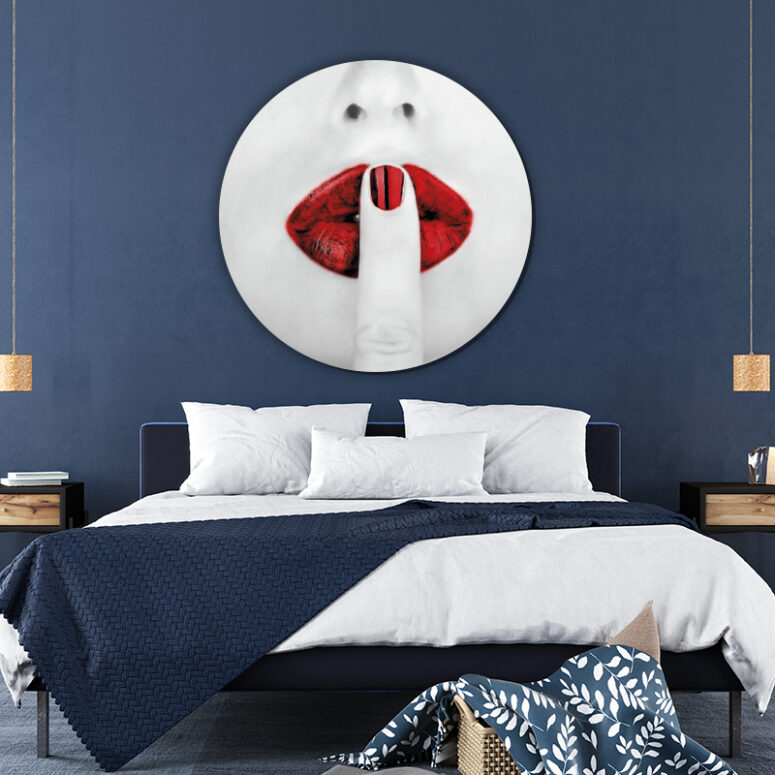 ToF Behangcirkel vrouw met rode lippen