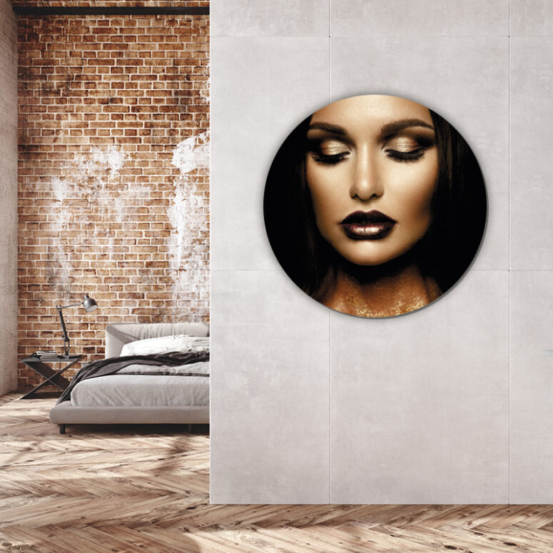 ToF Behangcirkel vrouw met gouden glitter