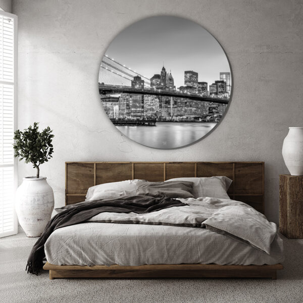 ToF Behangcirkel New York, Brooklyn Bridge zwart-wit