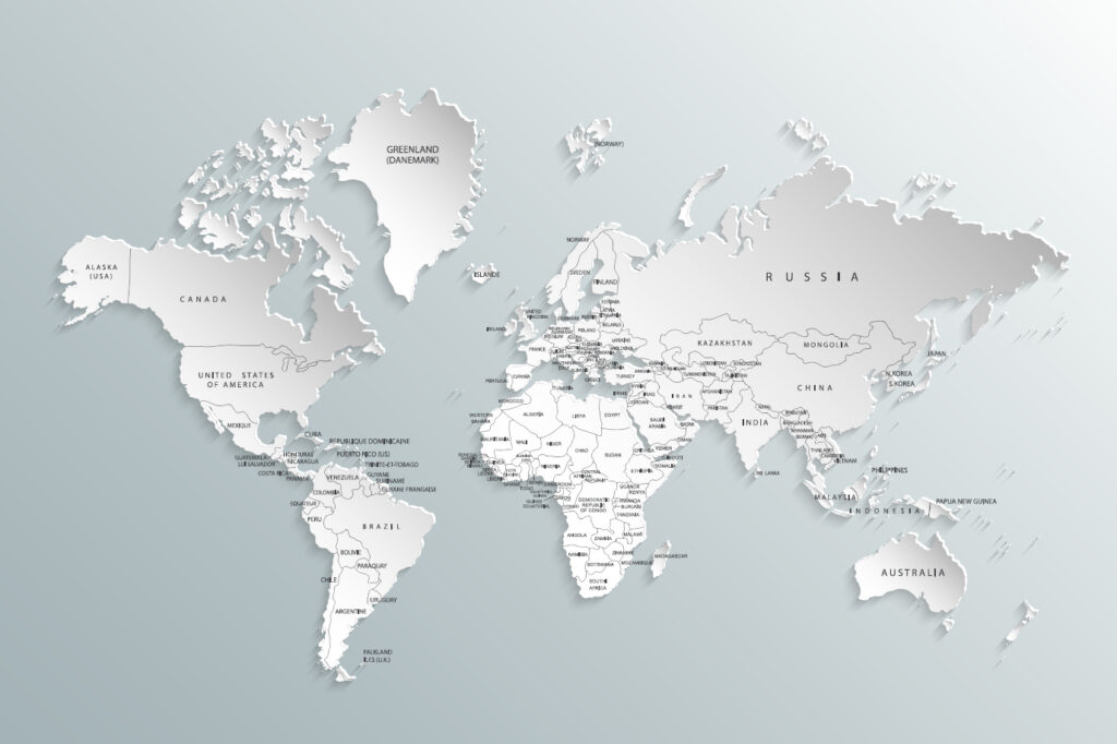 ToF Behang wereldkaart met landnamen
