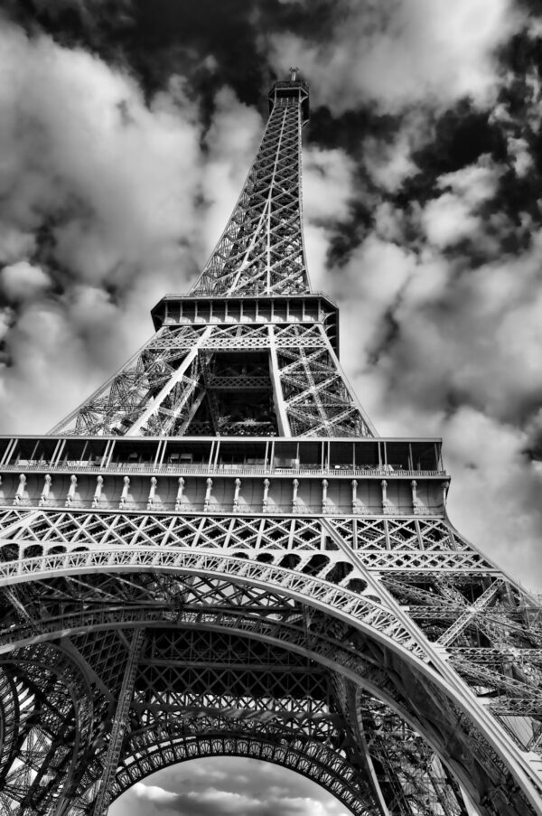 ToF Fotobehang Parijs, Eiffeltoren zwart-wit