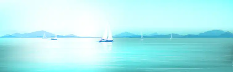 ToF Behang zee mooi blauw met boten op achtergrond