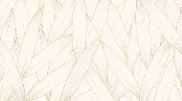 ToF Behang goud luxe bamboe bladeren op witte achtergrond