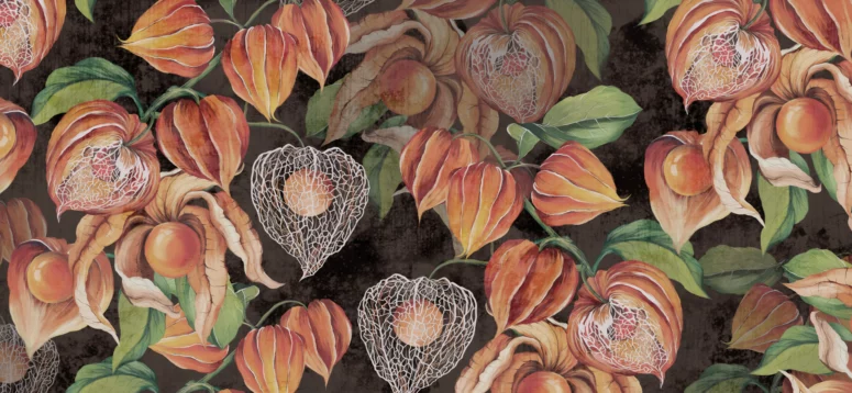 ToF Behang bloemen open knoppen, hele knoppen, halfopen knoppen