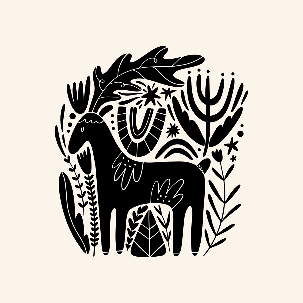 ToF Behang dier tekening van eland of hert