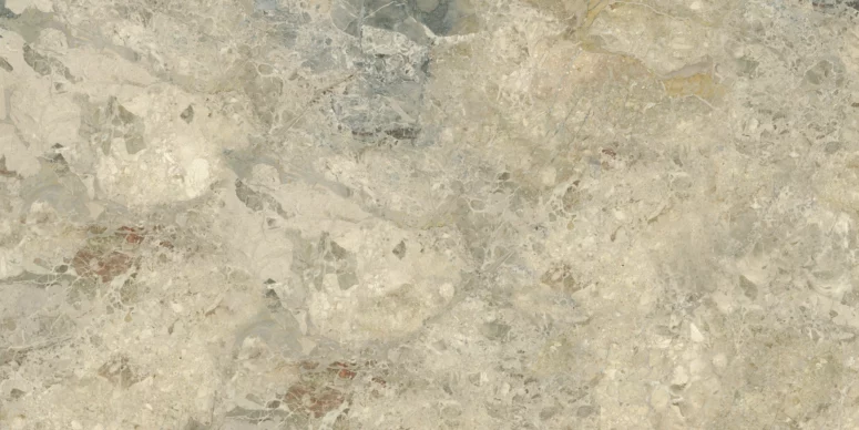 ToF Behang marmer beige met grijs, blauw en rood