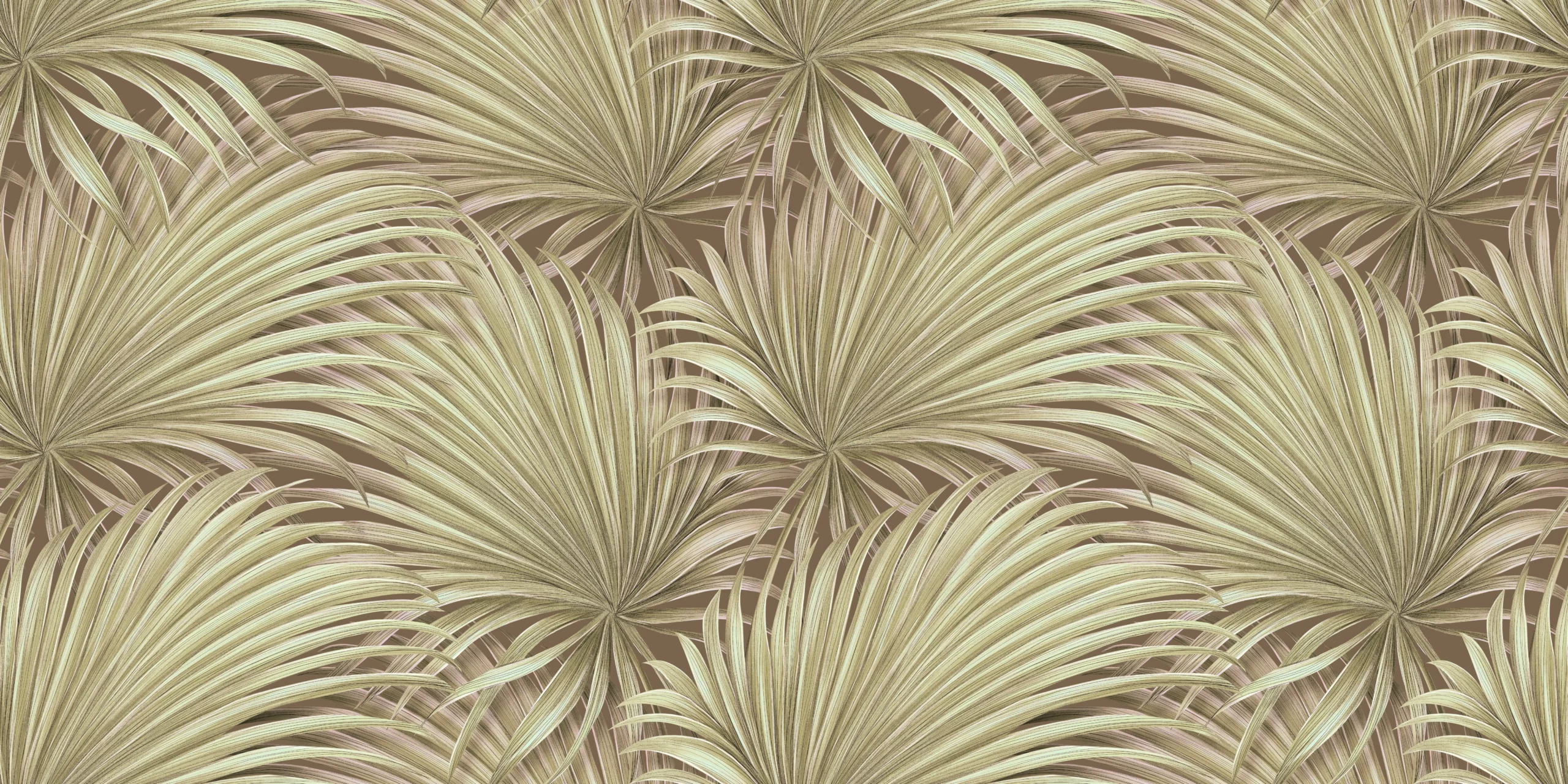 Poging Badkamer China ToF Behang palmbladeren met natuurlijke beige kleuren | ToF behang aan je  muur