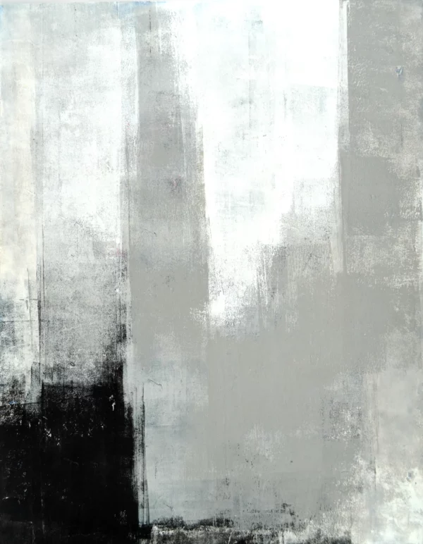 ToF Behang grijs wit en zwart abstract kunst schilderij