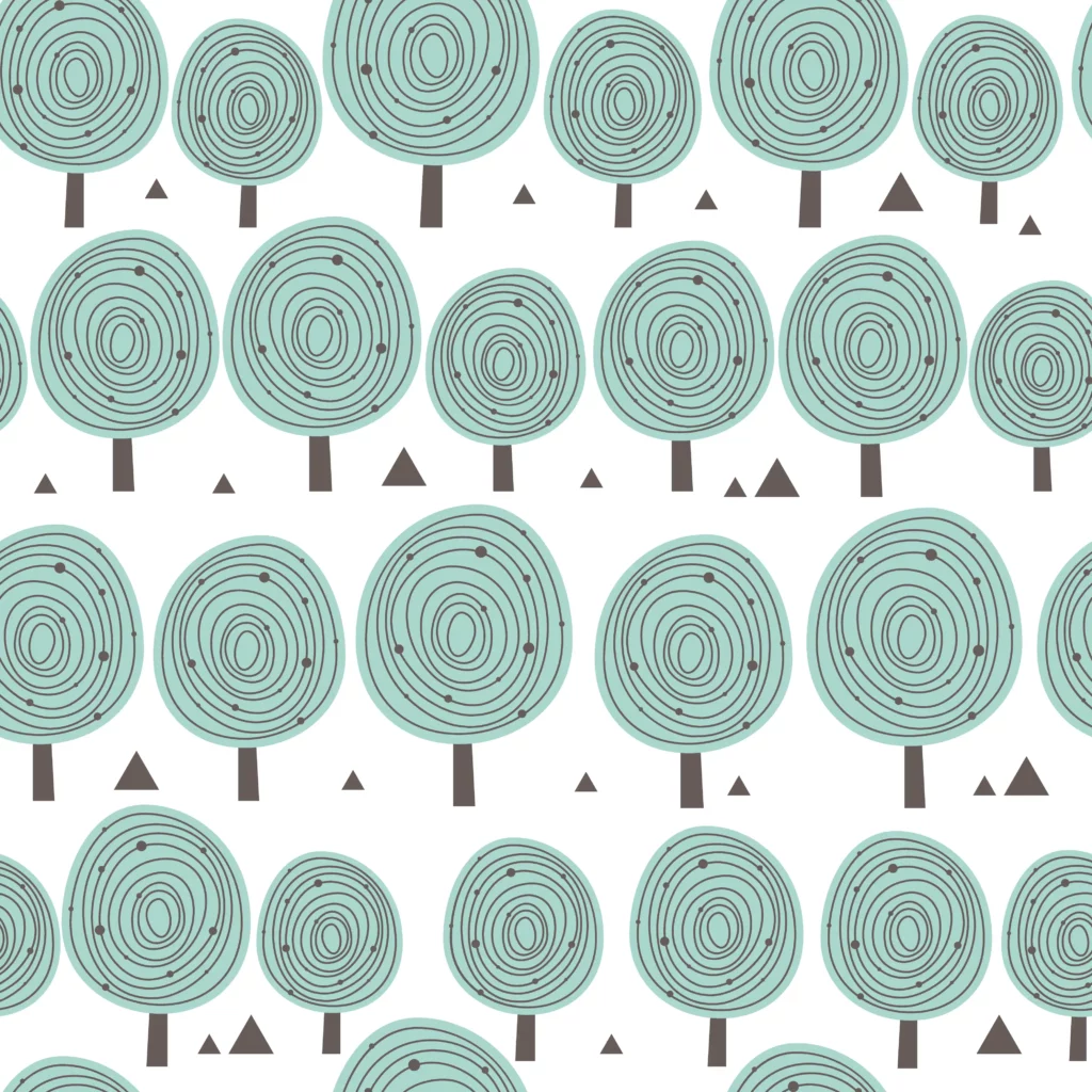 ToF Behang bomen patroon met driehoekige vormen