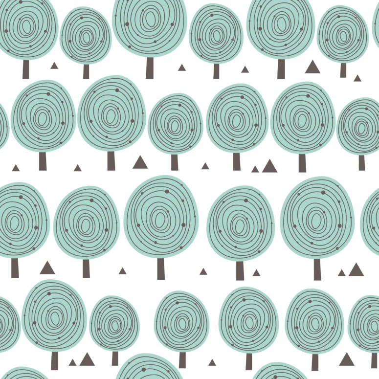 ToF Behang bomen patroon met driehoekige vormen