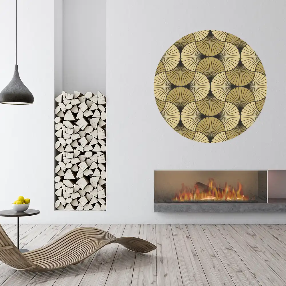 ToF Behangcirkel kunst geometrisch patroon in goud