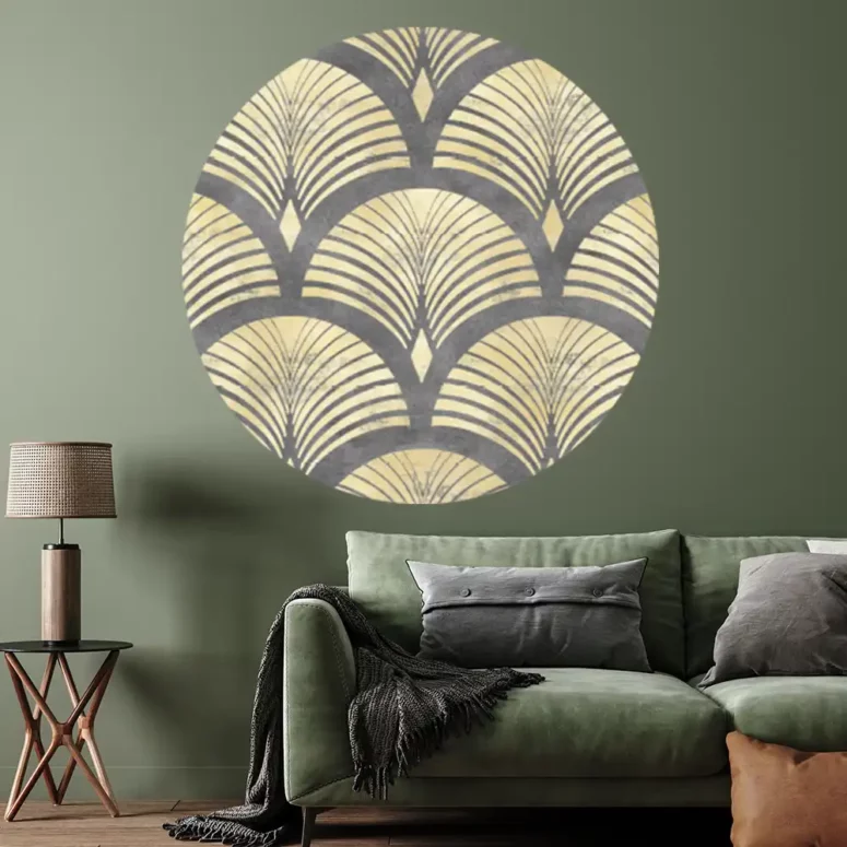 ToF Behangcirkel kunst luxe geometrische gouden schelpen