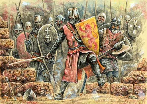 ToF Behang kind middeleeuwse ridders tegen andere ridders