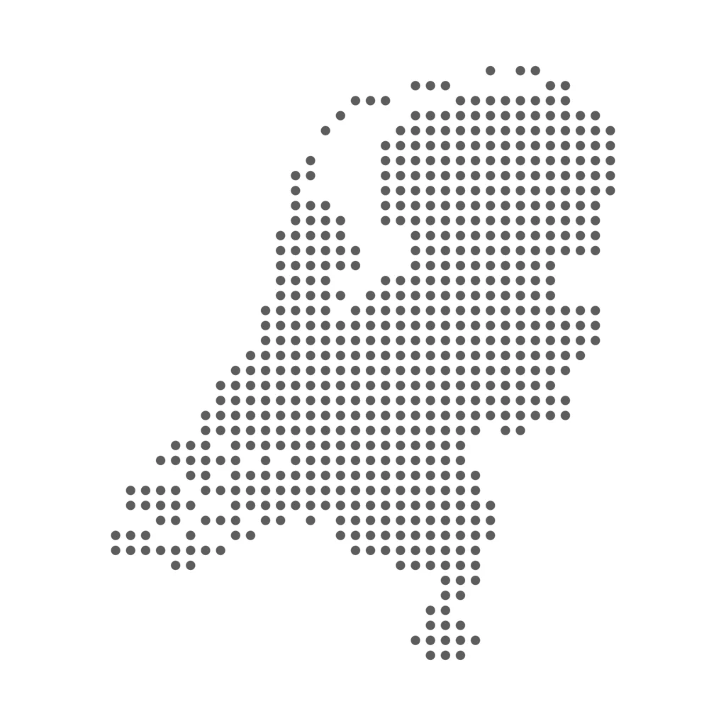 ToF Behang Nederland minimalistische gestippelde bolletjeskaart