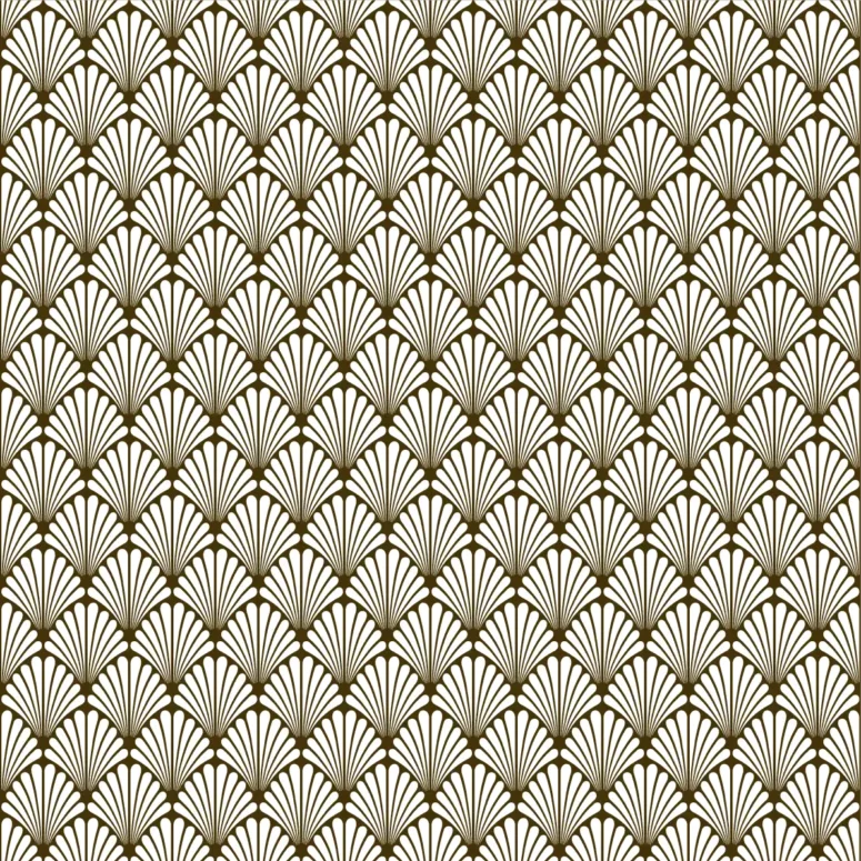 ToF Behang wit patroon met zwarte lijnen